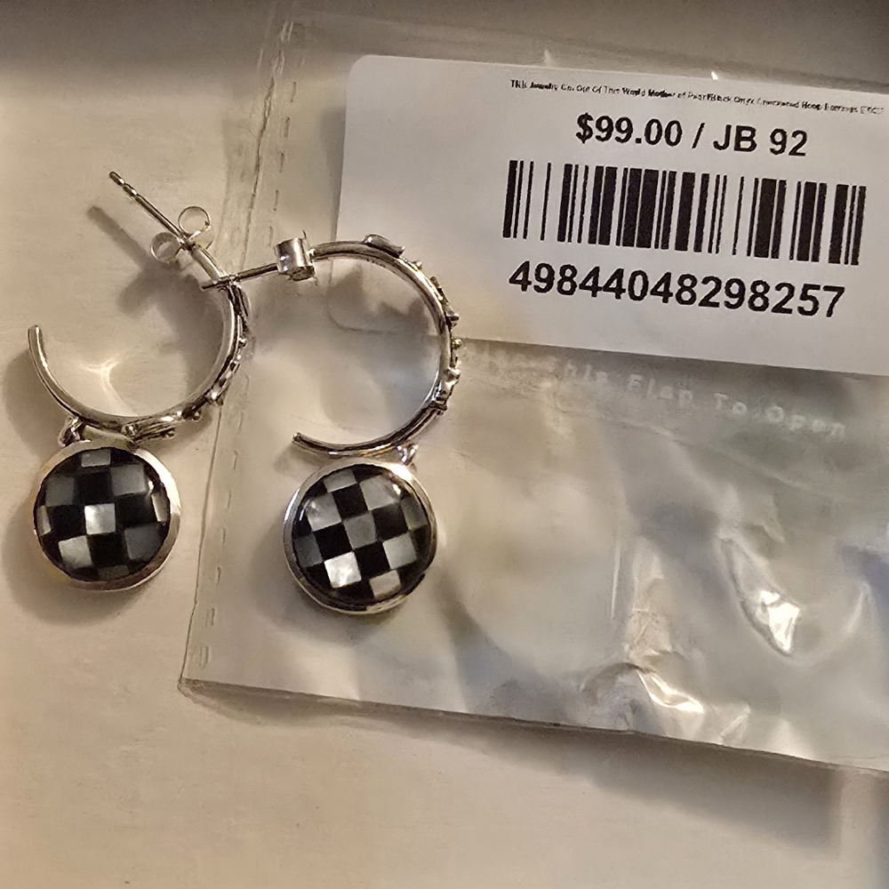 TRB sterling Checkered Earrings